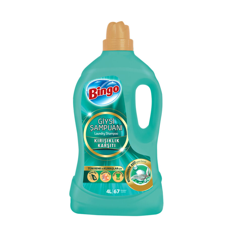 BİNGO SIVI GİYSİ ŞAMP.4 LT.KOLAY ÜTÜ 2İN1