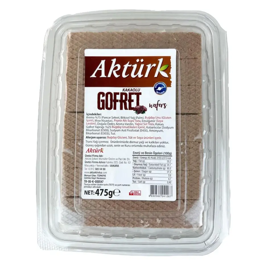 AKTÜRK GOFRET 475 GR.KAKAO