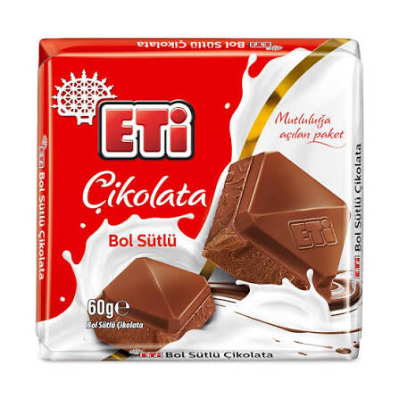 ETİ ÇİKOLATA BOL SÜTLÜ 60 GR.