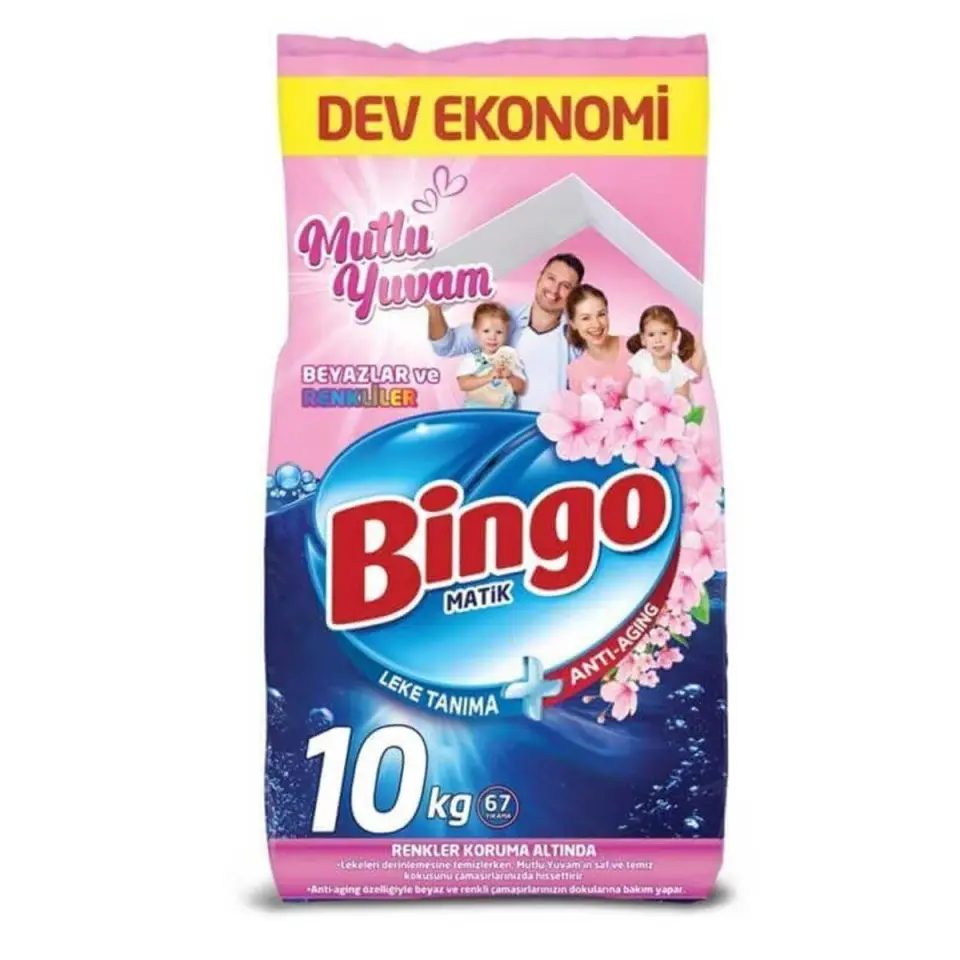 BİNGO MATİK TOZ DETERJAN 10 KG.BEYAZ VE RENKLİLER