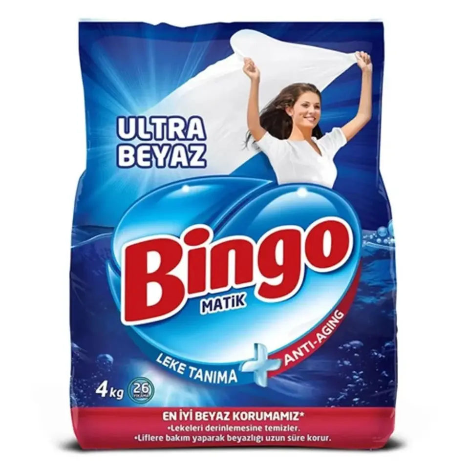 BİNGO MATİK TOZ DETERJAN 4 KG.BEYAZ KONSANTRE