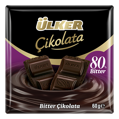 ÜLKER ÇİKOLATA BİTTER %80 KARE 60 GR.