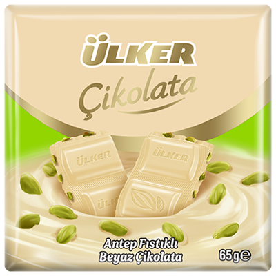 ÜLKER ÇİKOLATA BEYAZ KARE ANTEP FIS.65 GR.