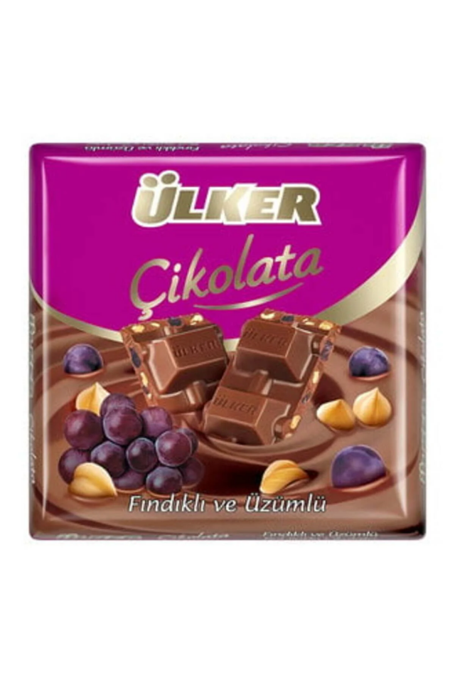 ÜLKER ÇİKOLATA ÜZÜMLÜ FINDIKLI 60 GR
