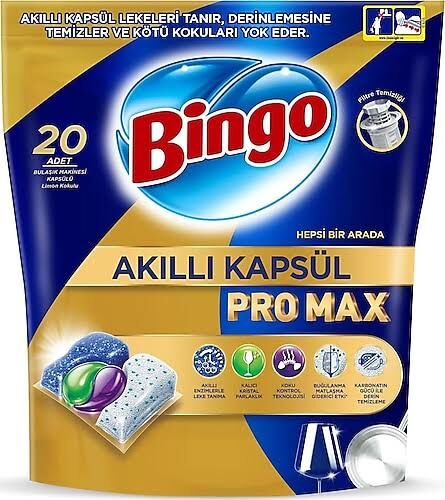 BİNGO AKILLI BULAŞIK KAPSÜLÜ PRO MAX 20 Lİ