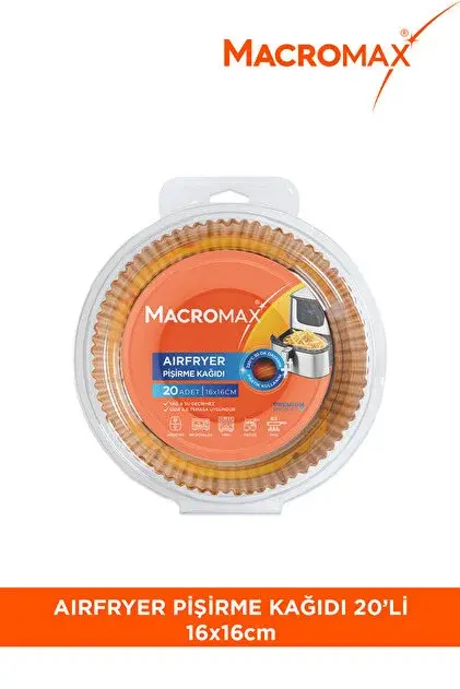 MACROMAX AİRFRYER PİŞİRME KAĞIDI 20 Lİ