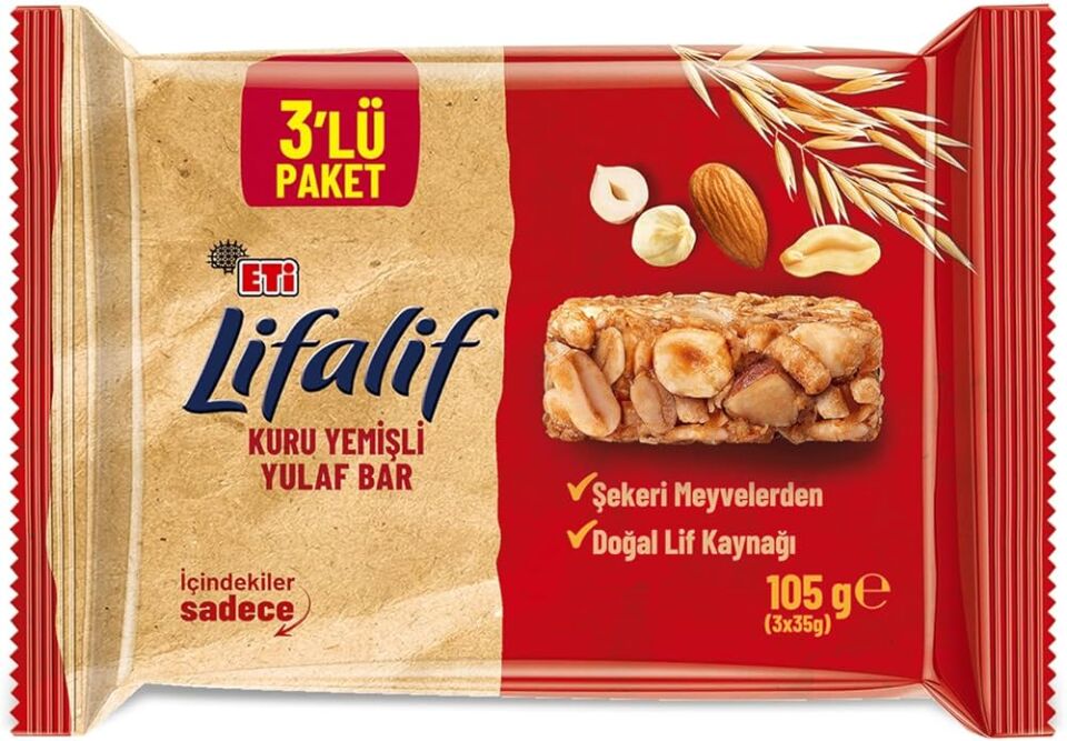 ETİ LİFALİF KURU YEMİŞLİ BAR 3 LÜ