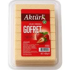 AKTÜRK GOFRET 430 GR.ÇİLEK KREMALI