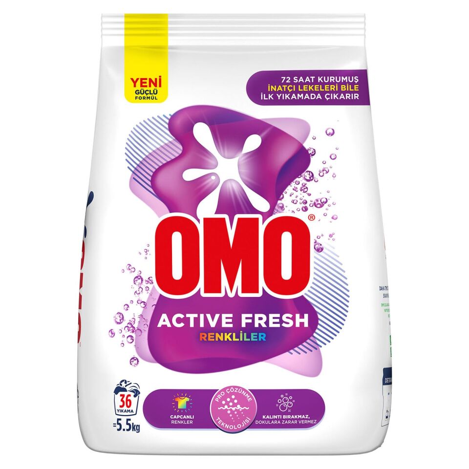 OMOMATİK TOZ DETERJAN 5,5 KG.RENKLİLER