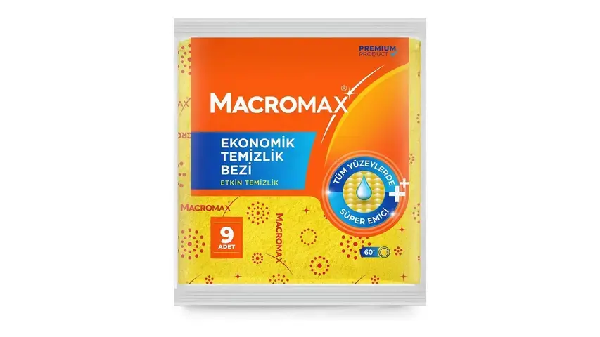 MACROMAX EKONOMİK TEMİZLİK BEZİ 9 LU