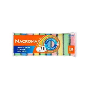 MACROMAX BULAŞIK SÜNGERİ RENKLİ 10 LU