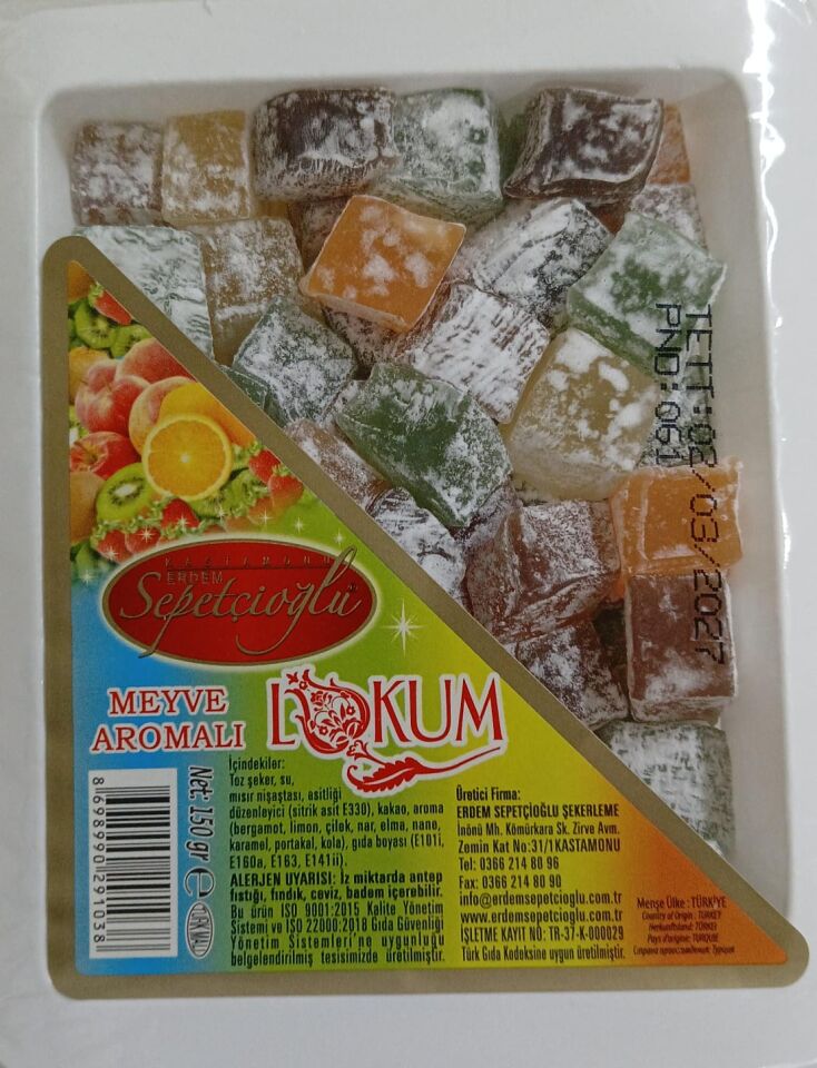 SEPETÇİOĞLU MEYVE AROMALI KUŞ LOKUMU 150 GR.