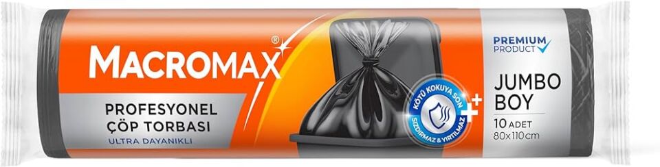 MACROMAX PROFESYONEL ÇÖP TORBASI JUMBO BOY 10 ADET