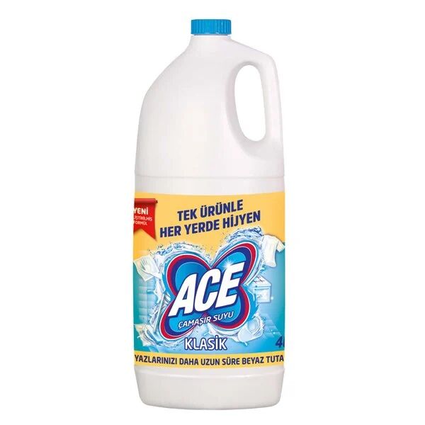 ACE ÇAMAŞIR SUYU 4 LT.HİJYENİK BEYAZLAR