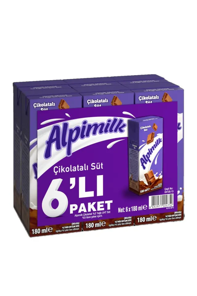ALPİMİLK SÜT 180 ML.6'LI ÇİKOLATA